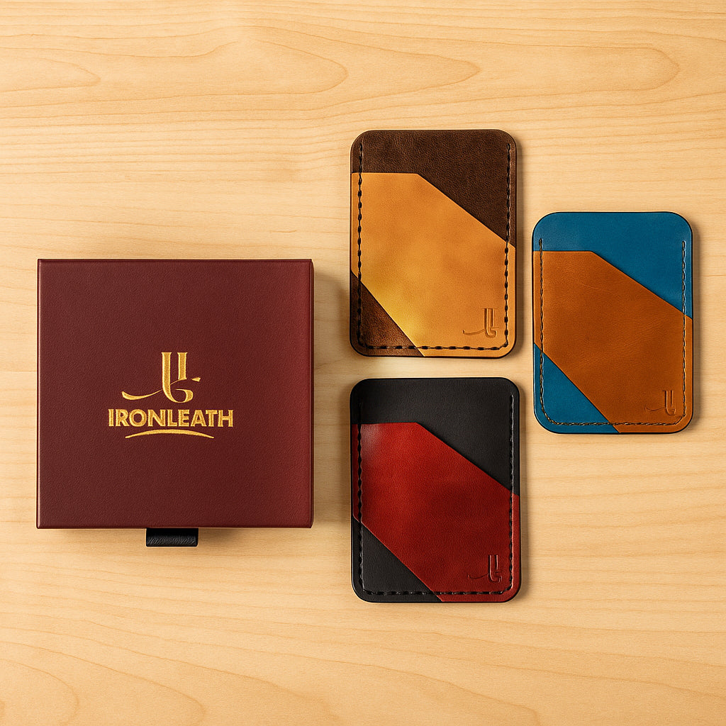 IRONLEATH Minimalist Leather Card Holder – Handcrafted Slim Wallet for Men